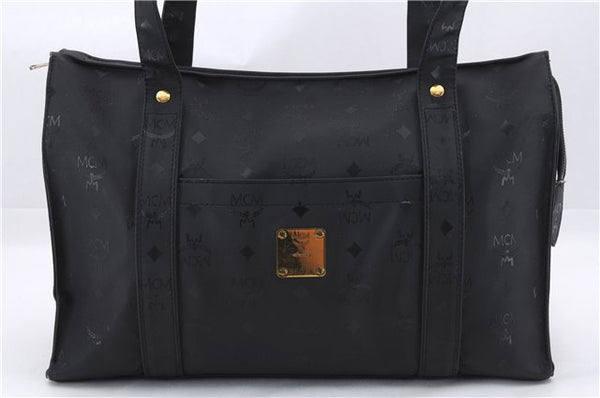 Authentic MCM PVC Vintage Shoulder Tote Bag Black 0014E