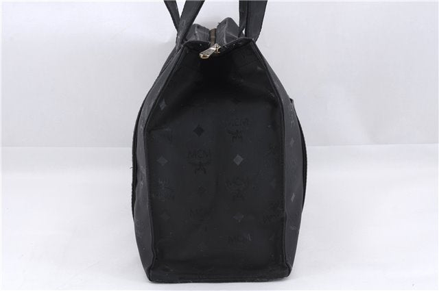 Authentic MCM PVC Vintage Shoulder Tote Bag Black 0014E