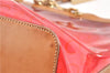 Authentic CELINE C Macadam Blason Chain Shoulder Tote Bag Vinyl Red 0014G