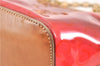 Authentic CELINE C Macadam Blason Chain Shoulder Tote Bag Vinyl Red 0014G