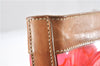 Authentic CELINE C Macadam Blason Chain Shoulder Tote Bag Vinyl Red 0014G