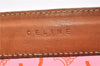Authentic CELINE C Macadam Blason Chain Shoulder Tote Bag Vinyl Red 0014G