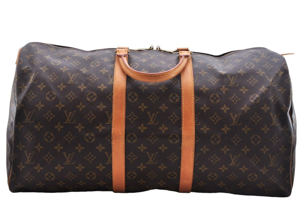 Authentic Louis Vuitton Monogram Keepall 55 Travel Boston Bag M41424 LV 0015E