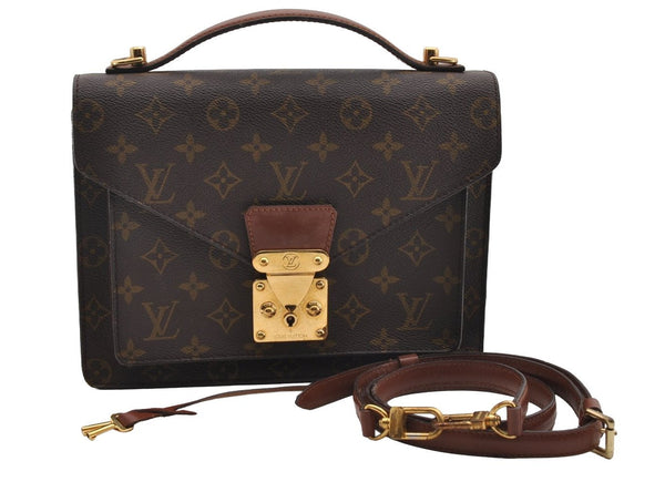 Authentic Louis Vuitton Monogram Monceau 2Way Shoulder Hand Bag M51187 LV 0015I