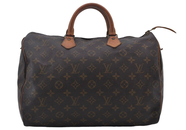 Authentic Louis Vuitton Monogram Speedy 35 Hand Boston Bag M41524 LV 0017E