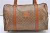 Authentic CELINE Macadam Blason Pattern Hand Boston Bag PVC Leather Brown 0017G