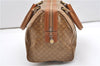 Authentic CELINE Macadam Blason Pattern Hand Boston Bag PVC Leather Brown 0017G