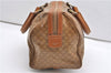 Authentic CELINE Macadam Blason Pattern Hand Boston Bag PVC Leather Brown 0017G
