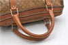 Authentic CELINE Macadam Blason Pattern Hand Boston Bag PVC Leather Brown 0017G