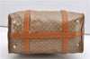 Authentic CELINE Macadam Blason Pattern Hand Boston Bag PVC Leather Brown 0017G