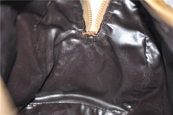 Authentic CELINE Macadam Blason Pattern Hand Boston Bag PVC Leather Brown 0017G