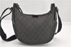 Authentic GUCCI Shoulder Cross Body Bag GG Canvas Leather 212937 Black 0018G