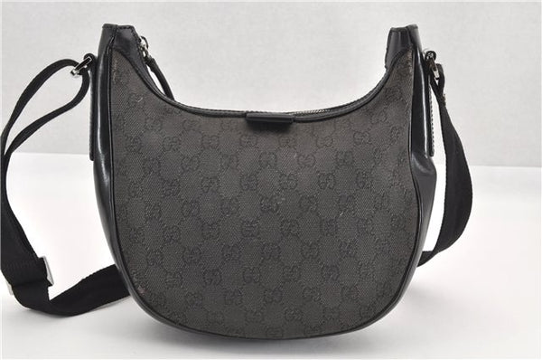 Authentic GUCCI Shoulder Cross Body Bag GG Canvas Leather 212937 Black 0018G
