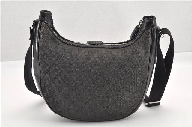 Authentic GUCCI Shoulder Cross Body Bag GG Canvas Leather 212937 Black 0018G