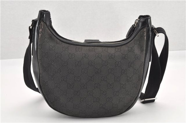 Authentic GUCCI Shoulder Cross Body Bag GG Canvas Leather 212937 Black 0018G