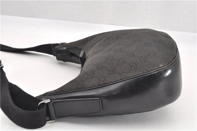 Authentic GUCCI Shoulder Cross Body Bag GG Canvas Leather 212937 Black 0018G