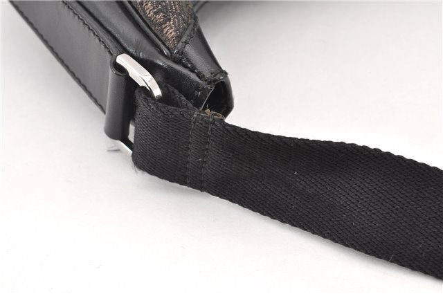 Authentic GUCCI Shoulder Cross Body Bag GG Canvas Leather 212937 Black 0018G