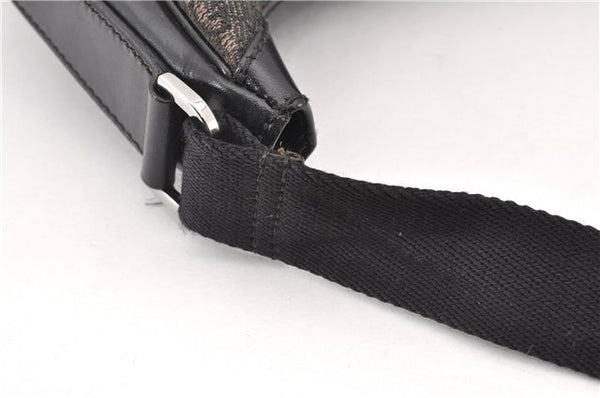 Authentic GUCCI Shoulder Cross Body Bag GG Canvas Leather 212937 Black 0018G