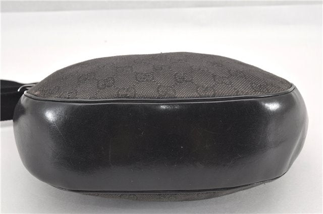 Authentic GUCCI Shoulder Cross Body Bag GG Canvas Leather 212937 Black 0018G