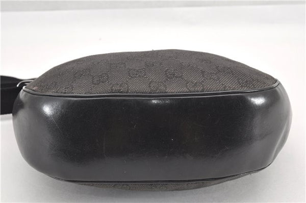 Authentic GUCCI Shoulder Cross Body Bag GG Canvas Leather 212937 Black 0018G