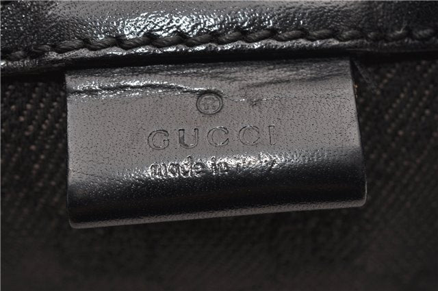 Authentic GUCCI Shoulder Cross Body Bag GG Canvas Leather 212937 Black 0018G