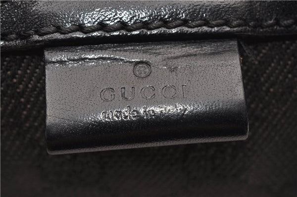 Authentic GUCCI Shoulder Cross Body Bag GG Canvas Leather 212937 Black 0018G
