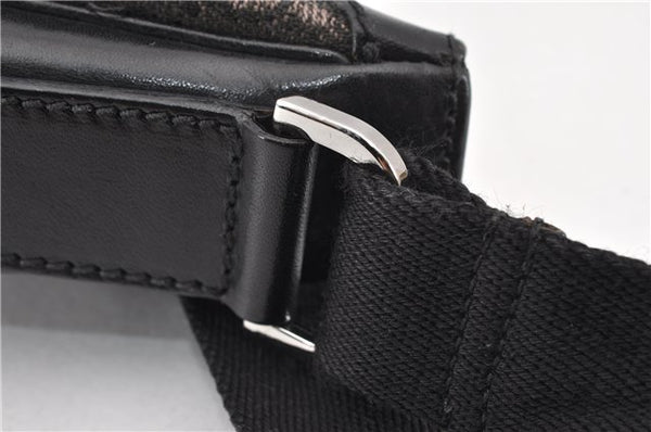 Authentic GUCCI Shoulder Cross Body Bag GG Canvas Leather 212937 Black 0018G