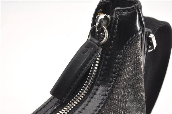 Authentic GUCCI Shoulder Cross Body Bag GG Canvas Leather 212937 Black 0018G