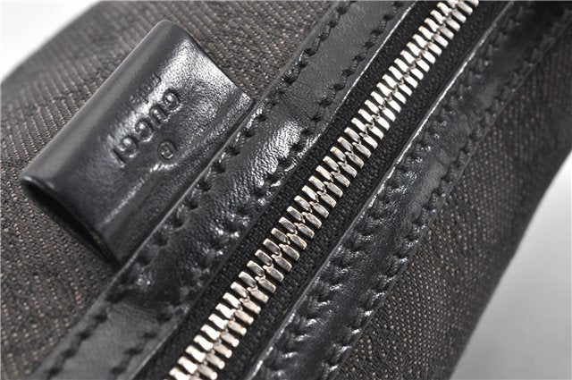 Authentic GUCCI Shoulder Cross Body Bag GG Canvas Leather 212937 Black 0018G