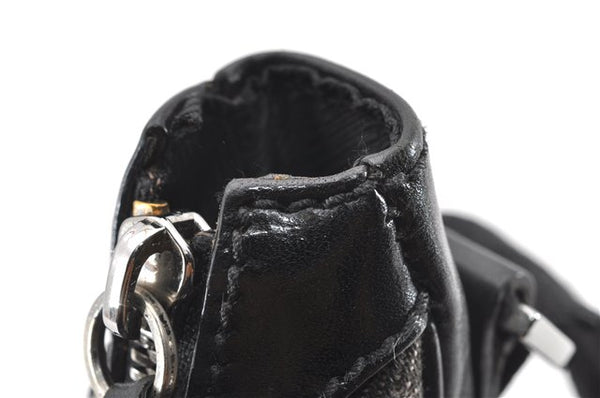 Authentic GUCCI Shoulder Cross Body Bag GG Canvas Leather 212937 Black 0018G