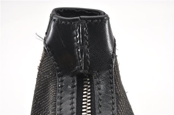 Authentic GUCCI Shoulder Cross Body Bag GG Canvas Leather 212937 Black 0018G