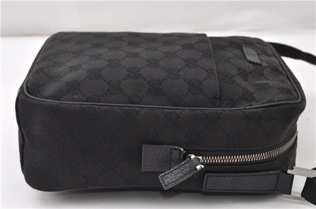 Authentic GUCCI Shoulder Cross Body Bag GG Canvas Leather 122759 Black 0019G