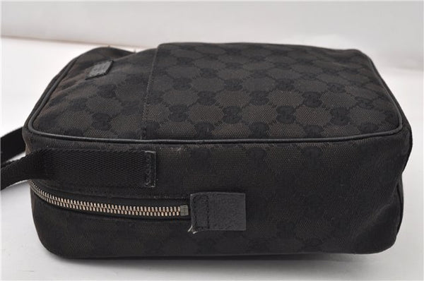Authentic GUCCI Shoulder Cross Body Bag GG Canvas Leather 122759 Black 0019G