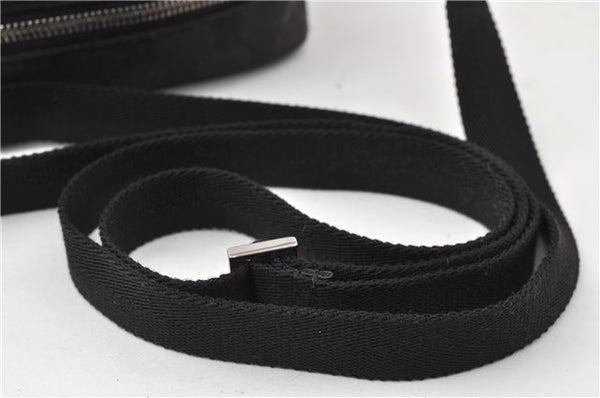 Authentic GUCCI Shoulder Cross Body Bag GG Canvas Leather 122759 Black 0019G