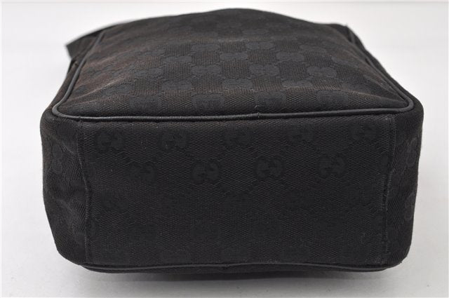 Authentic GUCCI Shoulder Cross Body Bag GG Canvas Leather 122759 Black 0019G