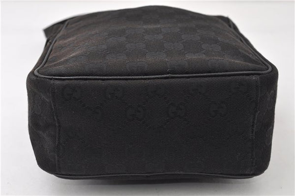 Authentic GUCCI Shoulder Cross Body Bag GG Canvas Leather 122759 Black 0019G