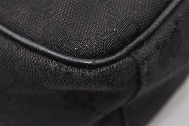 Authentic GUCCI Shoulder Cross Body Bag GG Canvas Leather 122759 Black 0019G