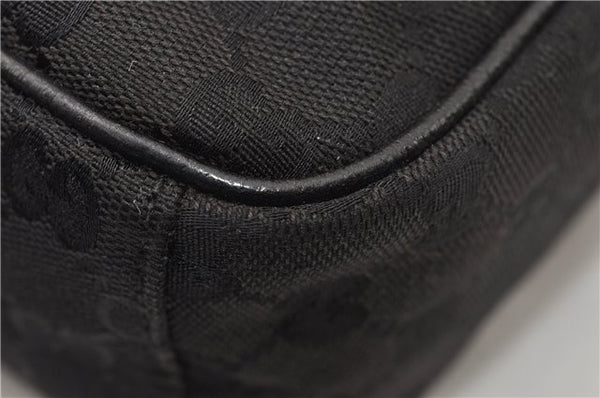 Authentic GUCCI Shoulder Cross Body Bag GG Canvas Leather 122759 Black 0019G