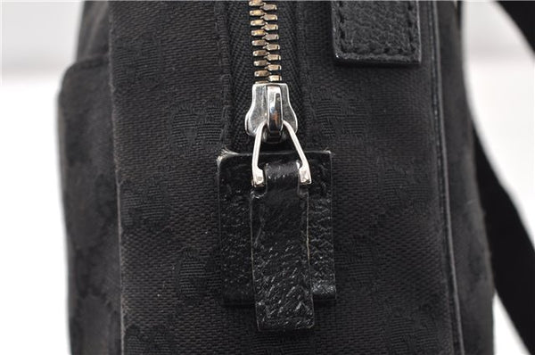 Authentic GUCCI Shoulder Cross Body Bag GG Canvas Leather 122759 Black 0019G