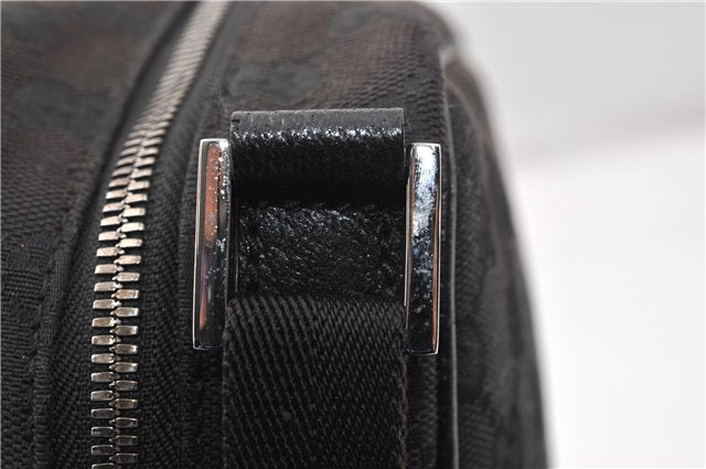 Authentic GUCCI Shoulder Cross Body Bag GG Canvas Leather 122759 Black 0019G