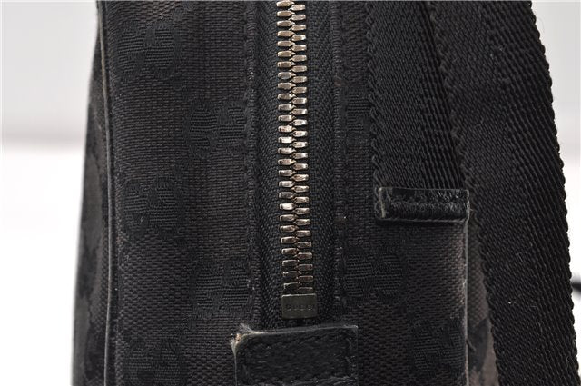 Authentic GUCCI Shoulder Cross Body Bag GG Canvas Leather 122759 Black 0019G