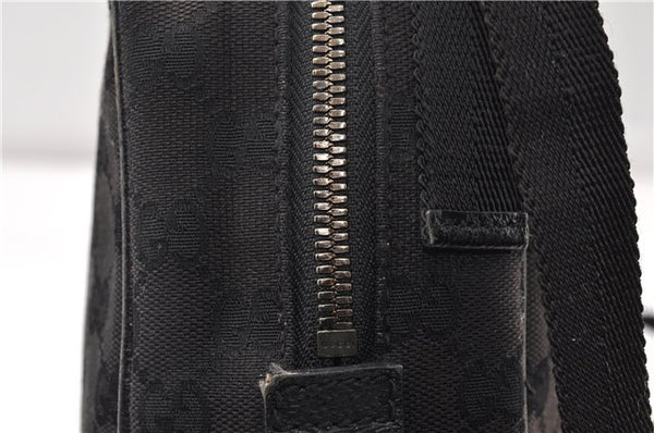Authentic GUCCI Shoulder Cross Body Bag GG Canvas Leather 122759 Black 0019G