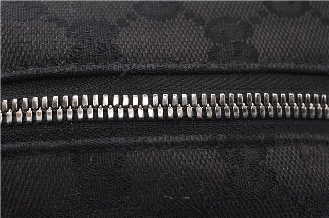 Authentic GUCCI Shoulder Cross Body Bag GG Canvas Leather 122759 Black 0019G