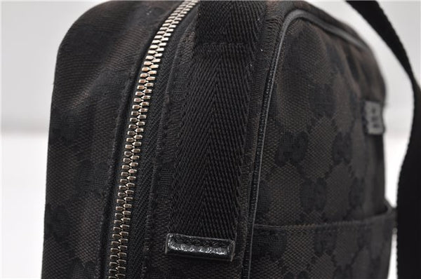 Authentic GUCCI Shoulder Cross Body Bag GG Canvas Leather 122759 Black 0019G