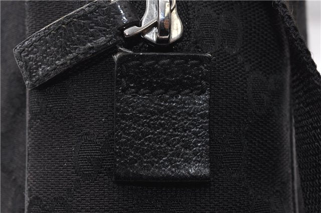 Authentic GUCCI Shoulder Cross Body Bag GG Canvas Leather 122759 Black 0019G
