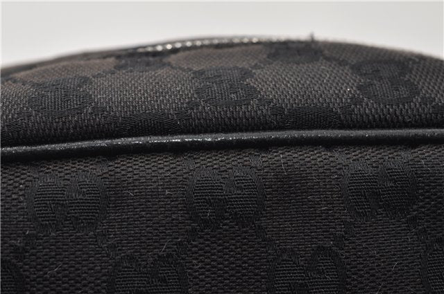 Authentic GUCCI Shoulder Cross Body Bag GG Canvas Leather 122759 Black 0019G