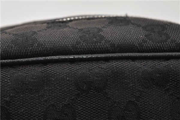 Authentic GUCCI Shoulder Cross Body Bag GG Canvas Leather 122759 Black 0019G