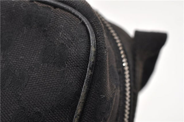 Authentic GUCCI Shoulder Cross Body Bag GG Canvas Leather 122759 Black 0019G