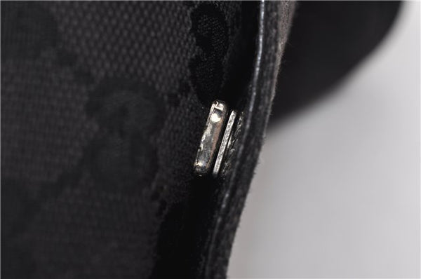 Authentic GUCCI Shoulder Cross Body Bag GG Canvas Leather 122759 Black 0019G