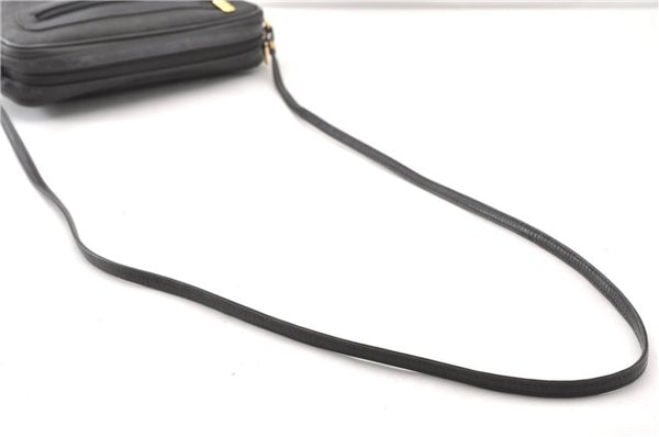 Authentic GUCCI Micro GG PVC Leather Shoulder Cross Body Bag Purse Black 0020G